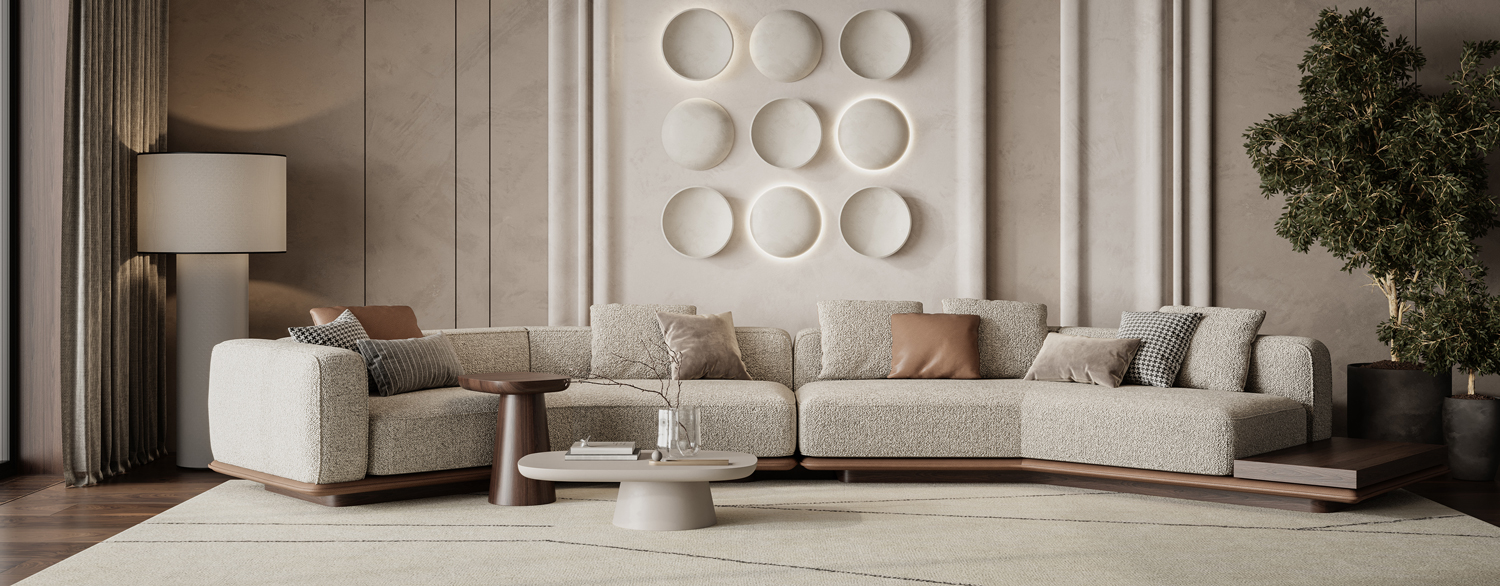 Угловой диван Ricci с декором