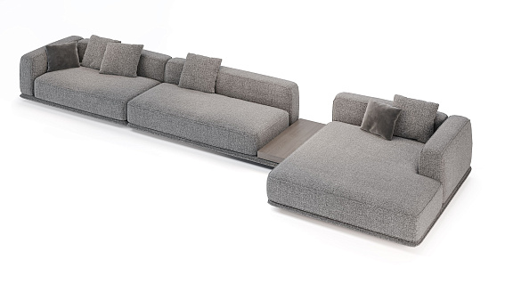 Угловой диван Ricci c оттоманкой и декором