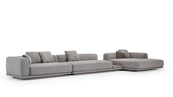 Угловой диван Ricci c оттоманкой и декором